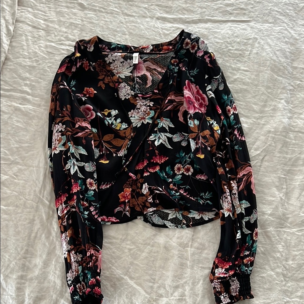 Floral Black Women's Top